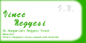 vince megyesi business card